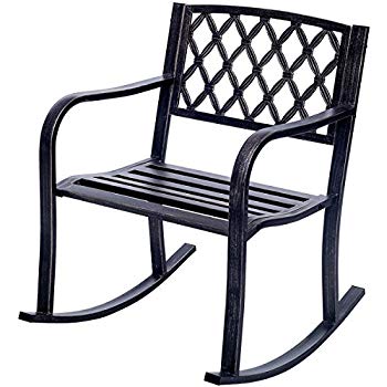 patio rocking chairs costway patio metal rocking chair outdoor porch seat backyard glider rocker KYUZEOI