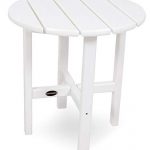 patio side table polywood rst18wh round 18 side table, white YJVXPAW