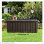 patio storage image is loading keter-rockwood-150-gallon-patio-storage-bench-weatherproof- DNKJQIG