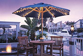 patio umbrella lights amazon.com : umbrella light set for most standard patio umbrellas white JVGHSPI