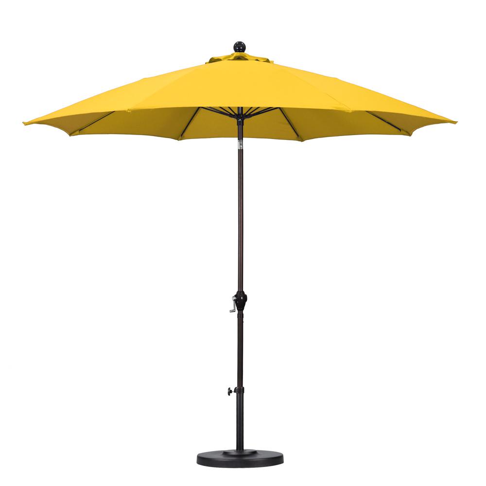 patio umbrellas california umbrella 9 ft. fiberglass push tilt patio umbrella in yellow GNCTEEG