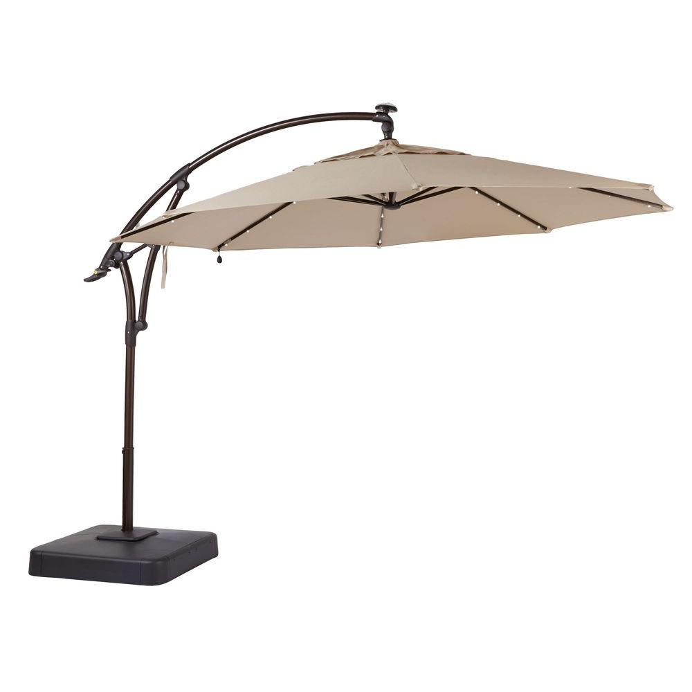 patio umbrellas led offset patio umbrella in sunbrella sand NOTJCTB