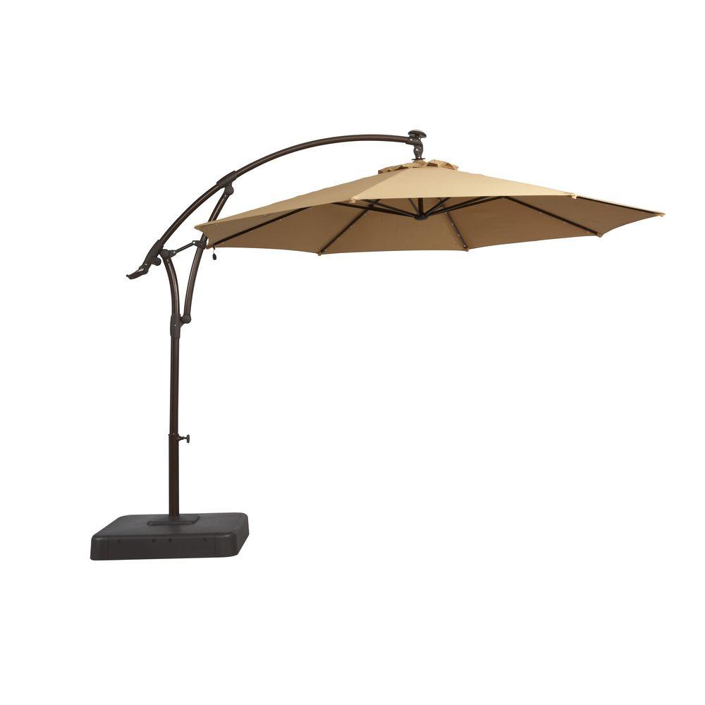 patio umbrellas solar offset patio umbrella in cafe-yjaf052-cafe - the home depot MOMFZQV