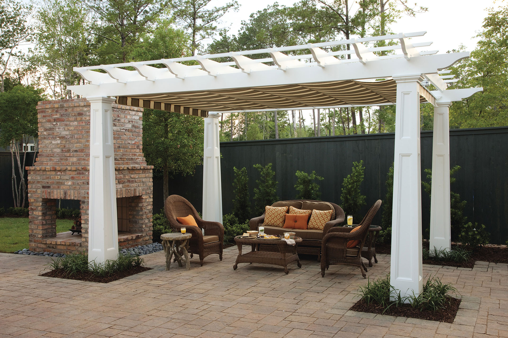 pergola canopy in southern living idea house | shadefx canopies BLSRHXX