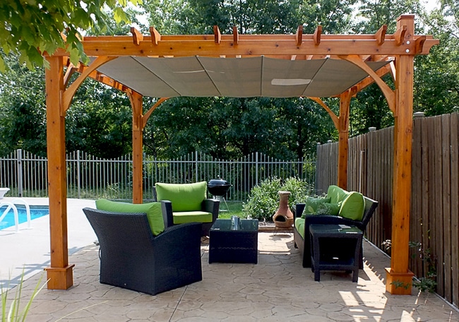 pergola canopy pergola - with retractable canopy 12 x 12 LLRTAHG