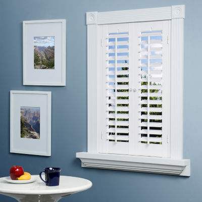 plantation shutter jcpenney home™ faux-wood plantation shutters - 2 panels SNXTFDQ