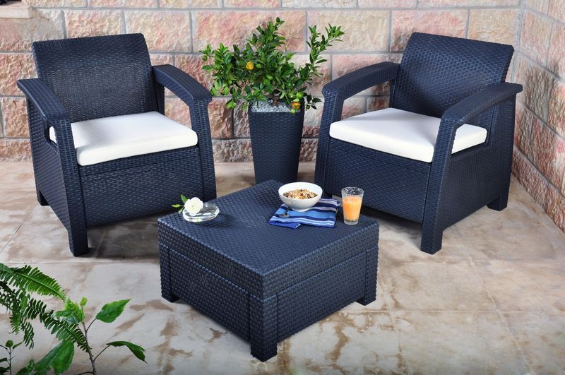 plastic garden furniture keter corfu 2 seater balcony set plastic rattan garden furniture c free DKRDRFV