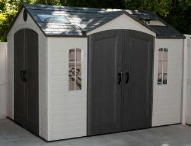 plastic garden shed garden sheds lifetime 10u0027x8u0027 storage outdoor plastic storage shed dual  enterance MKNXVOG