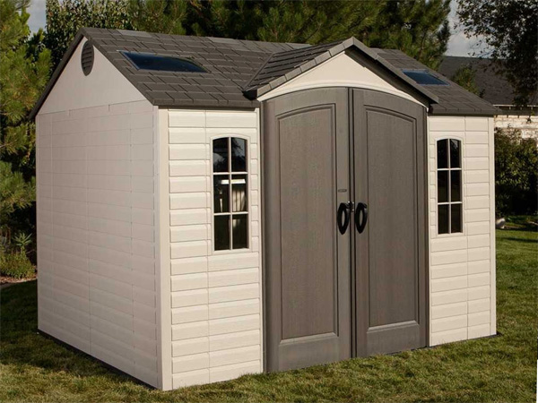 plastic garden shed leisurechoice apex 10ft wide plastic garden storage workshop ZXWMCGB