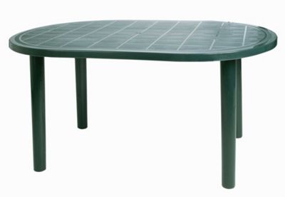 plastic garden table resol gala outdoor oval garden table - green plastic - 140 x JQQRWUP