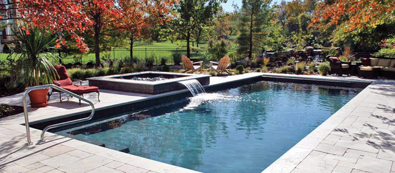 pool design swimming pool with small water fall HCTEDMH