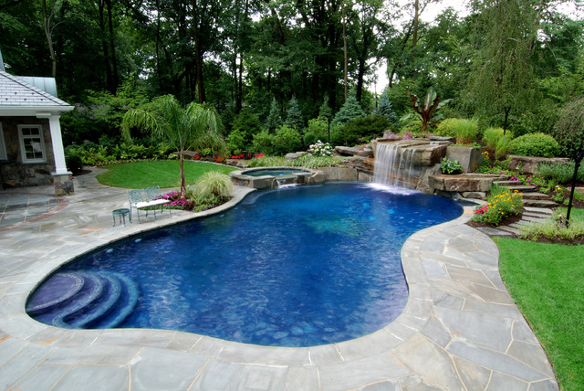 pool landscaping allendale nj - tropical inground swimming pool landscape nj tropical-pool OBPNMGU