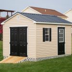 portable storage sheds 10×12 vinyl cottage tan black metal 7 medium ZASWIHC