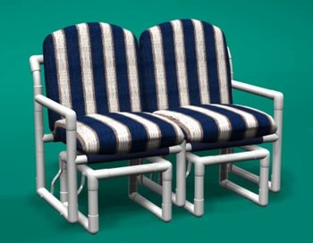 pvc patio furniture classic loveseat double glider LJOBFPZ