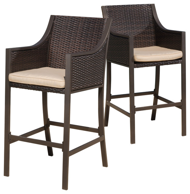 rani brown outdoor bar stools, set of 2 TZYPGQP