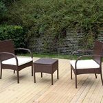 rattan garden chairs heredeco patio rattan outdoor garden furniture set of 3pcs, wicker chairs KFWHPIE