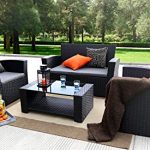 rattan patio furniture baner garden (n87) 4 pieces outdoor furniture complete patio cushion wicker LQRLDUA