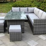 rattan patio furniture yakoe conservatory 9 seater outdoor rattan garden furniture classical  corner dining HJDDACU