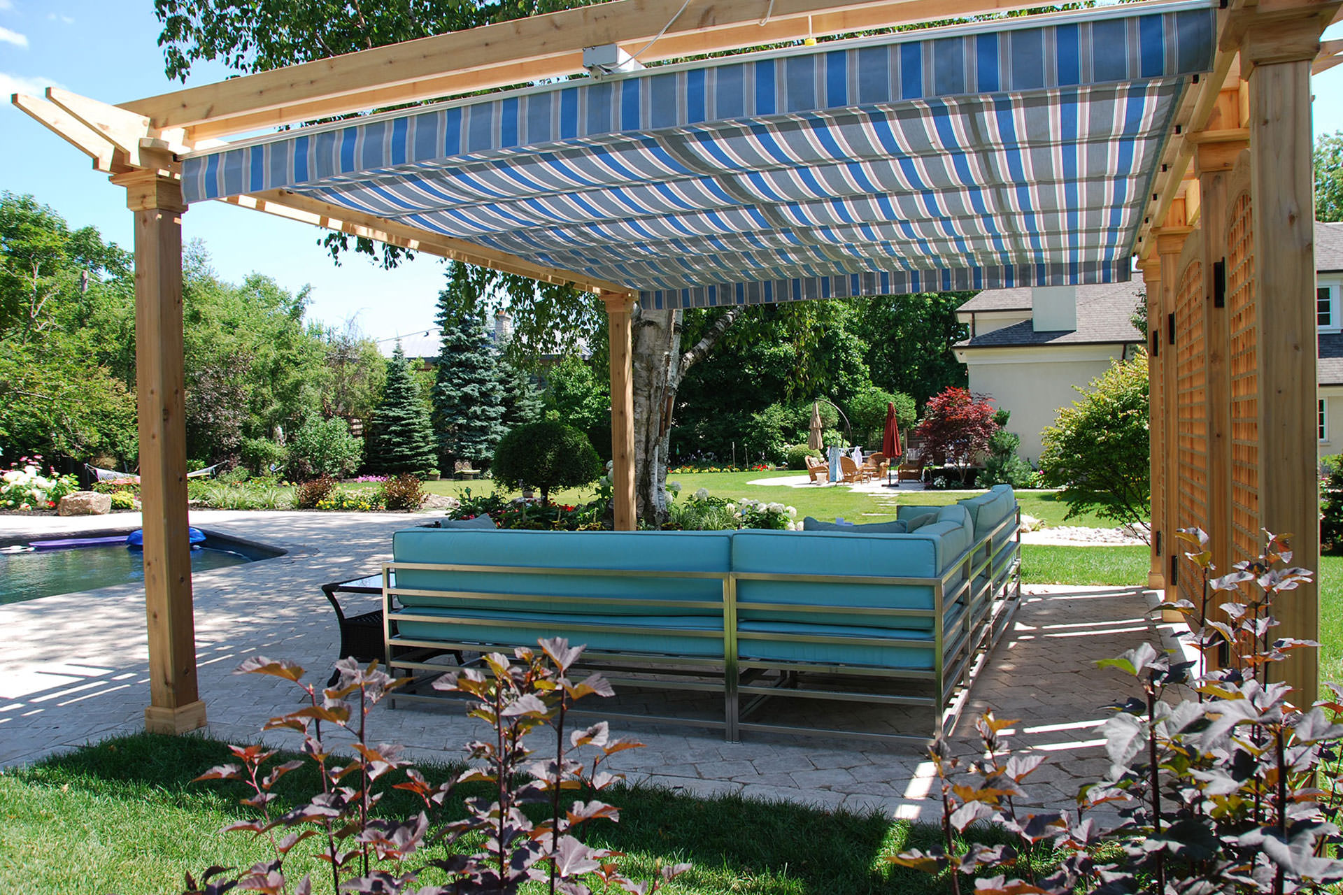 retractable pergola canopy in oakville | shadefx canopies FSQJWAW