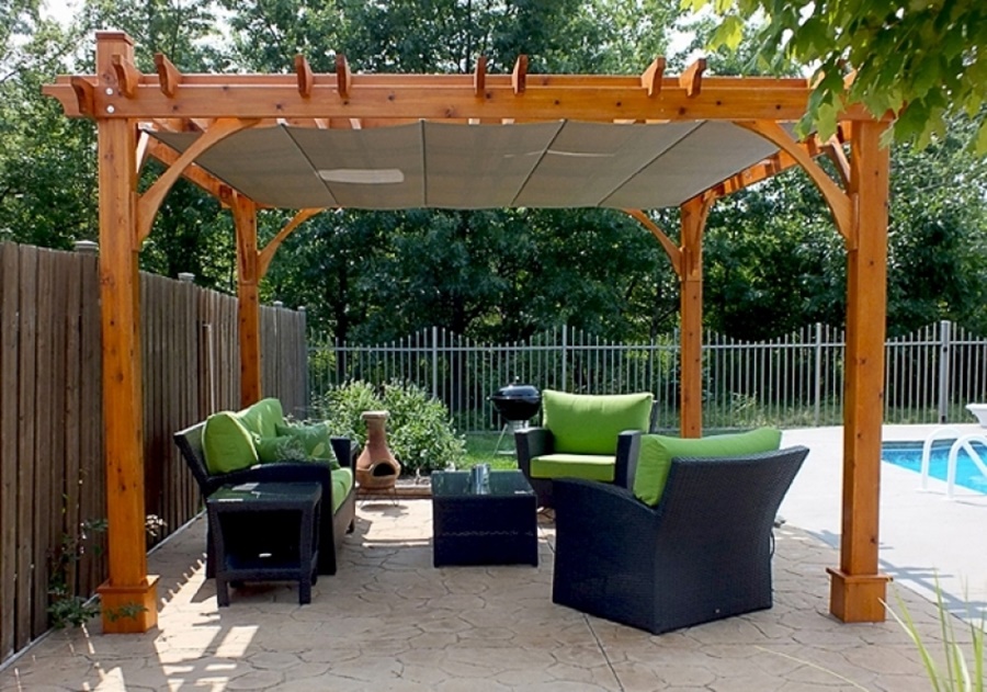 retractable waterproof pergola covers WOCLVJY