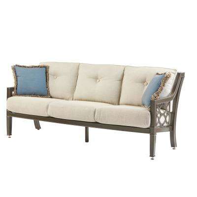 richmond hill heather slate aluminum outdoor sofa with hybrid smoke cushions THZCYHG