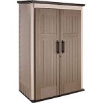 rubbermaid plastic large vertical outdoor storage shed, 52-cu. ft., beige MKMBXPY