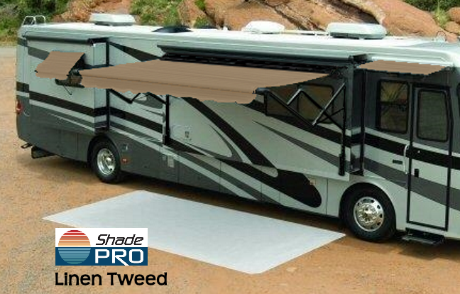 rv awnings eclipse acrylic linen tweed with black alumaguard QXMGQDD