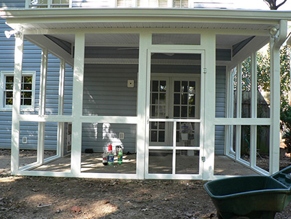 screened in porch before, exovations® screened porch project - levine home - after photo EJELFZM