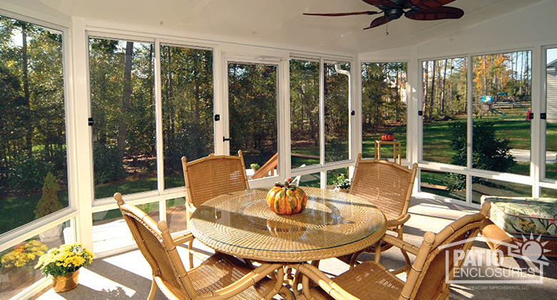 screened in porch ideas white aluminum frame screen room with single-slope roof NZFDDVX