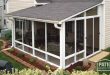 screened in porch white aluminum frame screen room with single-slope roof JOBHACF