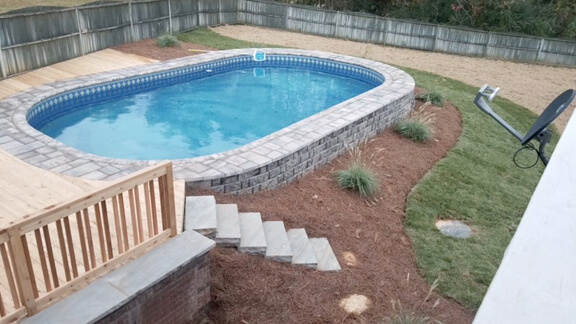 semi-inground pools combine benefits of both above ground and inground  swimming LMQJTKD