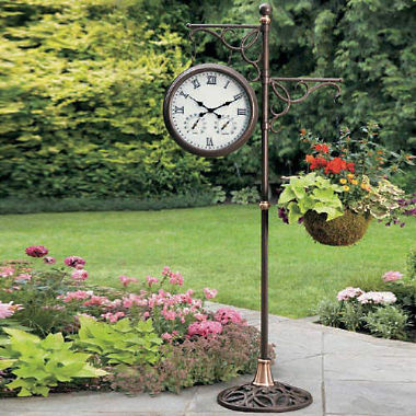 solar-lighted garden clock. AATQICX