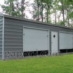 steel garages dark grey metal garage with door roll-up doors and an entry door SORHWYJ