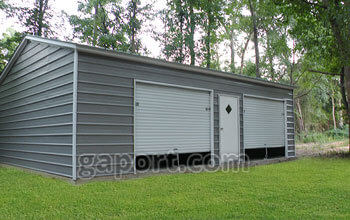 steel garages dark grey metal garage with door roll-up doors and an entry door SORHWYJ