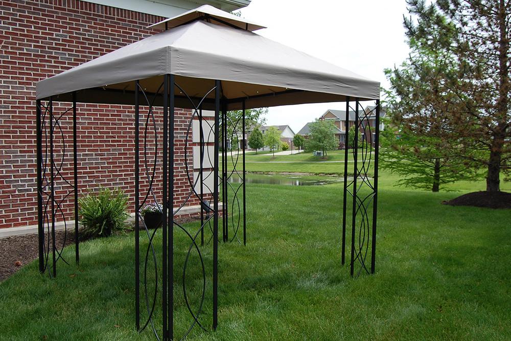 steel gazebo 8x8 ft loweu0027s steel frame gazebo with high-grade canopy 300d polyester - DJBKURB