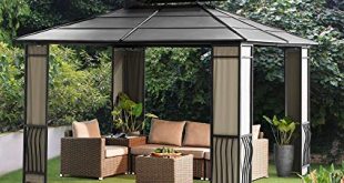 steel gazebo sunjoy 10 x 12 heavy duty galvanized steel hardtop wyndham patio gazebo LRHDUOF