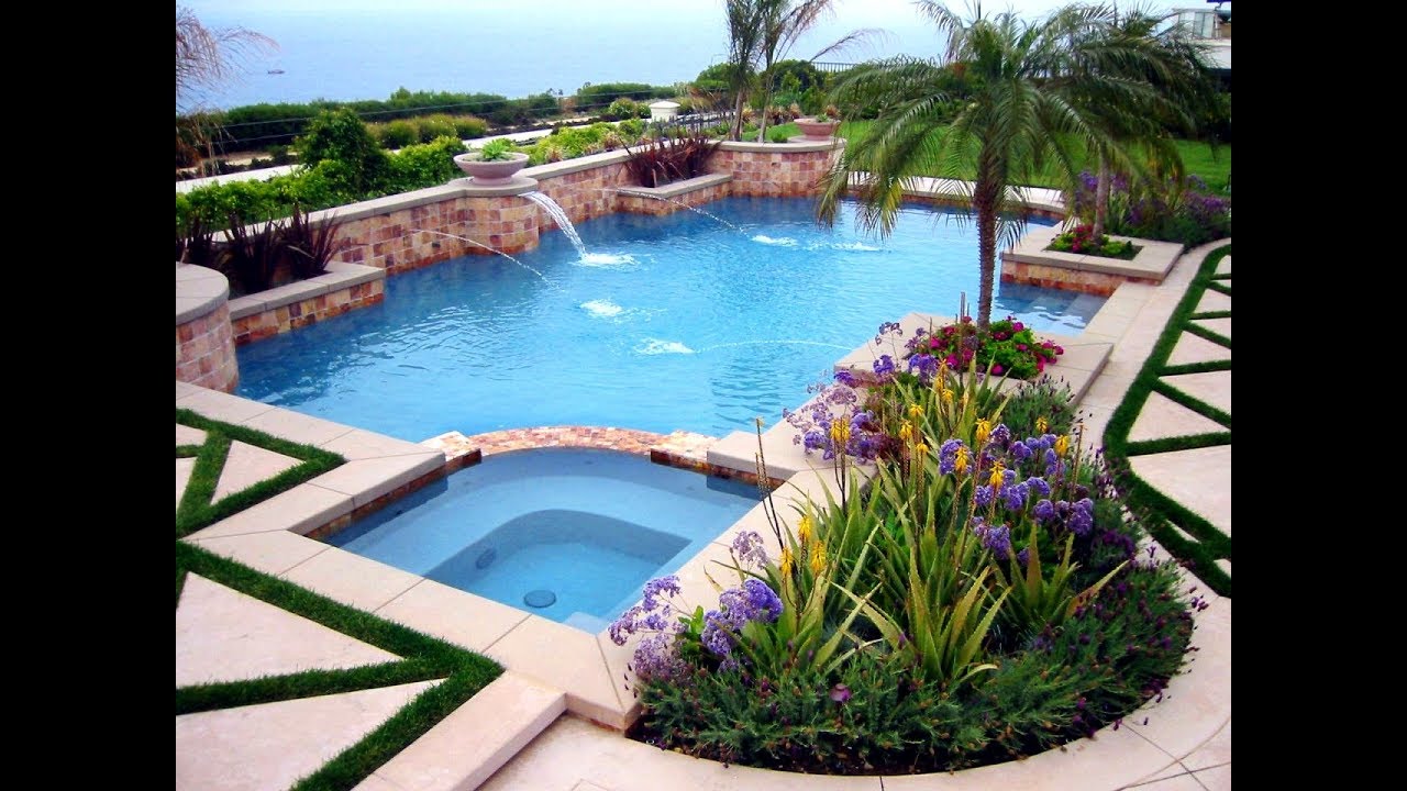 swimming pool landscaping ideas for backyard QEJQJRA