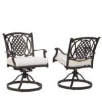 swivel patio chairs belcourt custom swivel rocking metal outdoor dining chair (2-pack) with  cushions ZXRSIAU