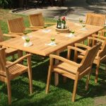 teak patio furniture 9-piece-teak-dining-set VFRHRZG