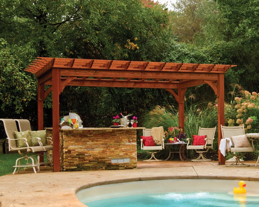 traditional wooden pergola MWYGXZK