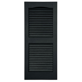 vinyl shutters severe weather 2-pack black louvered vinyl exterior shutters (common: 15-in OLJGQIN