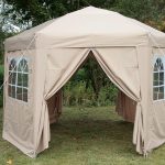 waterproof gazebo airwave 3.5mtr pop up gazebo hexagonal biege fully waterproof with six IOVJUCT