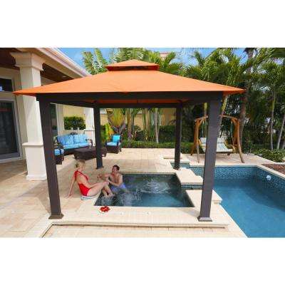 waterproof gazebo paragon-outdoor 10 ft. x 10 ft. gazebo with rust sunbrella canopy IJWUFPE