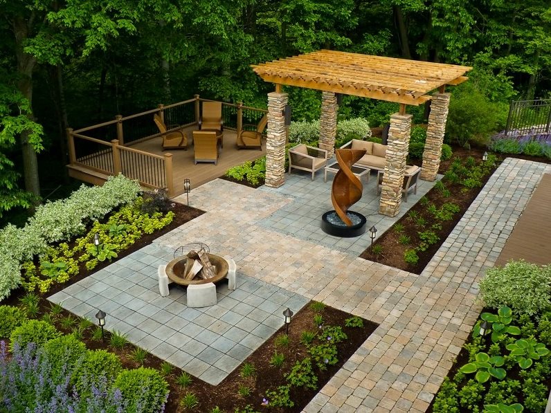 wheelchair accessible backyard backyard landscaping the cornerstone  landscape group fort wayne, OSWFDLS