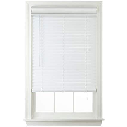 white blinds 2 faux wood horizontal blinds - white ... TFBXWEZ