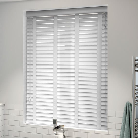 white blinds arctic white u0026 white faux wood blind - 50mm slat EPFSBLC