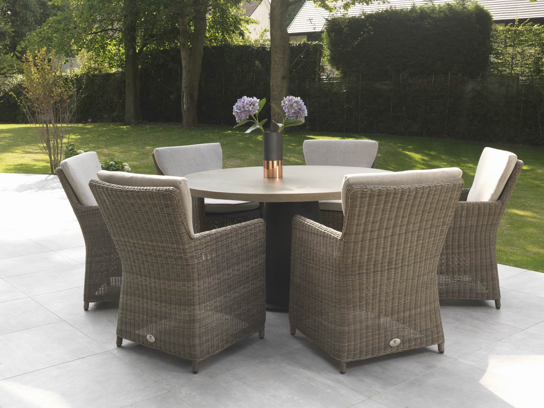 wicker garden furniture rimini 6 seater rattan garden furniture range ZAIPJVJ