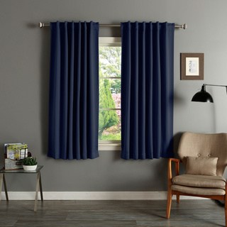 window drapes aurora home solid insulated thermal 63-inch blackout curtain panel pair MDQYZNS