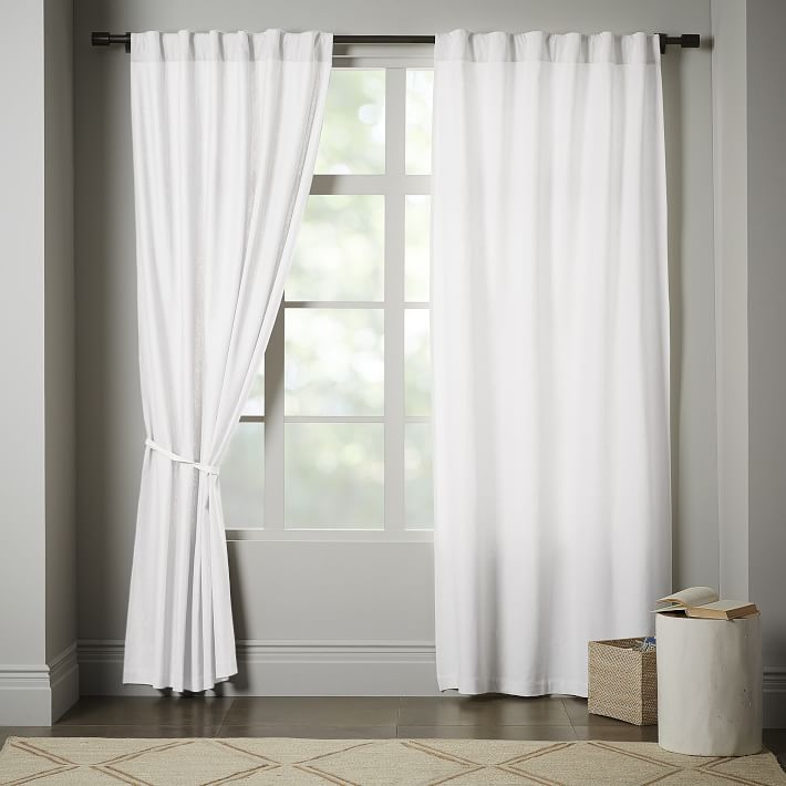 window panels linen cotton curtain - stone white | west elm IIMLVOX