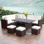 wisteria lane patio sectional furniture set,10 pcs outdoor conversation set  all ARSZUVH